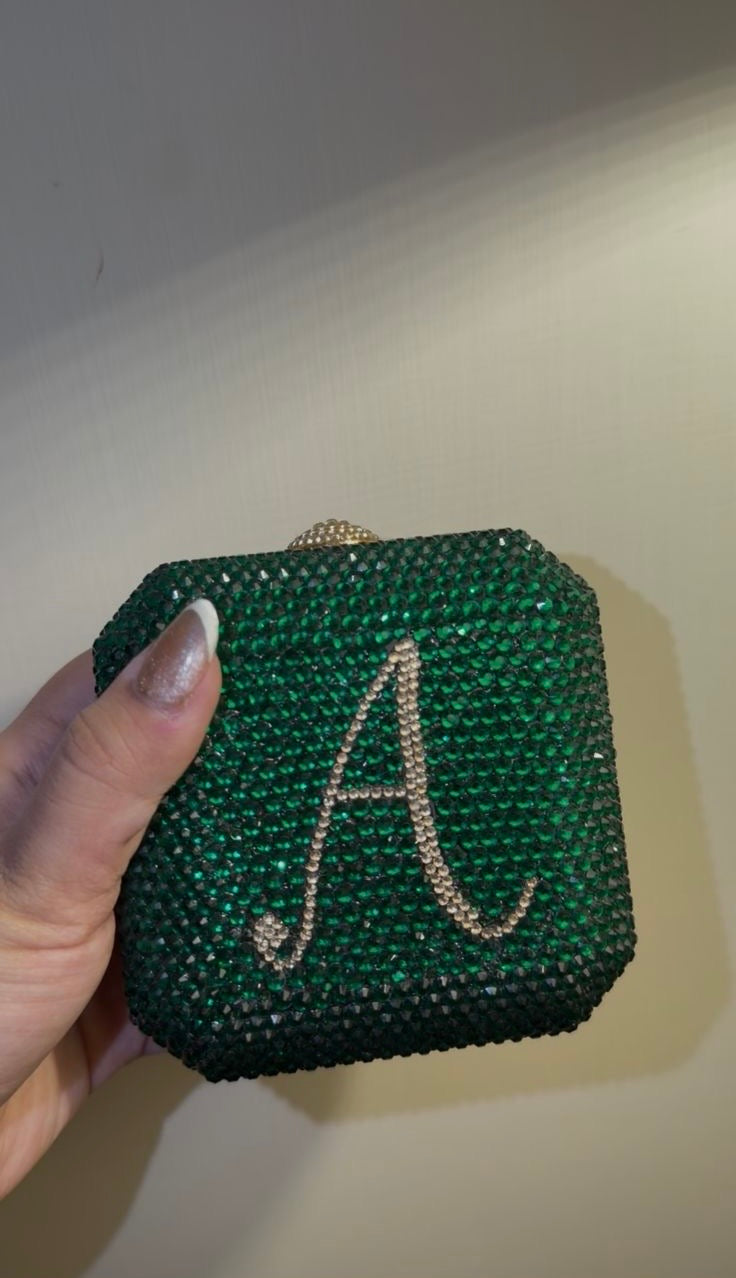 Personalized Crystal Initial Clutch