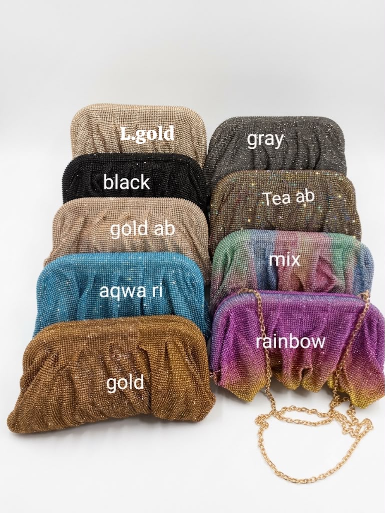 Luxury Crystal Ruched Evening Clutch