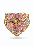 Blush Kundan & Pearl Embellished Clutch