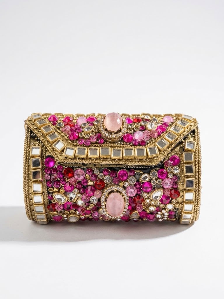 The Royal Rose Kundan Clutch